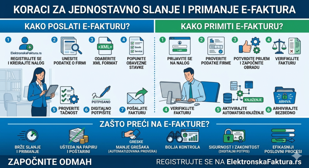 Koraci za jednostavno slanje i primanje e-faktura