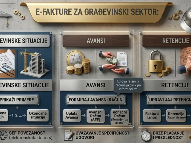 E-fakture za građevinski sektor: situacije, avansi i retencije