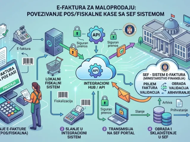 E-faktura za maloprodaju: kako povezati POS/fiskalnu kasu sa SEF sistemom